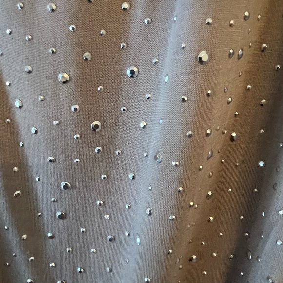 INC International Concepts Taupe/Silver Sparkles Bodycon Dress with ruching Sz M - Picture 4 of 9